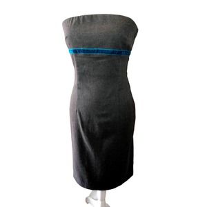 Anthrolpologie strapless gray silhouette dress
